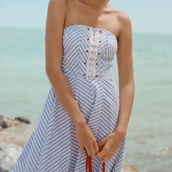 Maeve Strapless A-Line Dress by Anthropologie - Picture 2 of 9